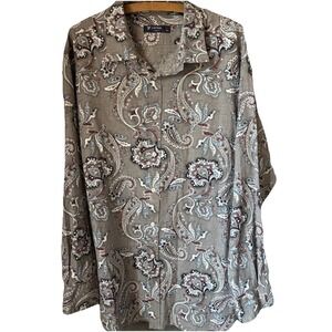 Daniel Cremieux Shirt Men's XXL Hippie Trippy Paisley Long Sleeve 100% Cotton‎